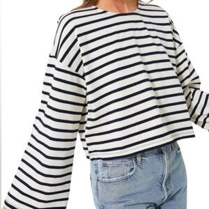 Tuckernuck Classic Black and White Striped Long Sleeve Top